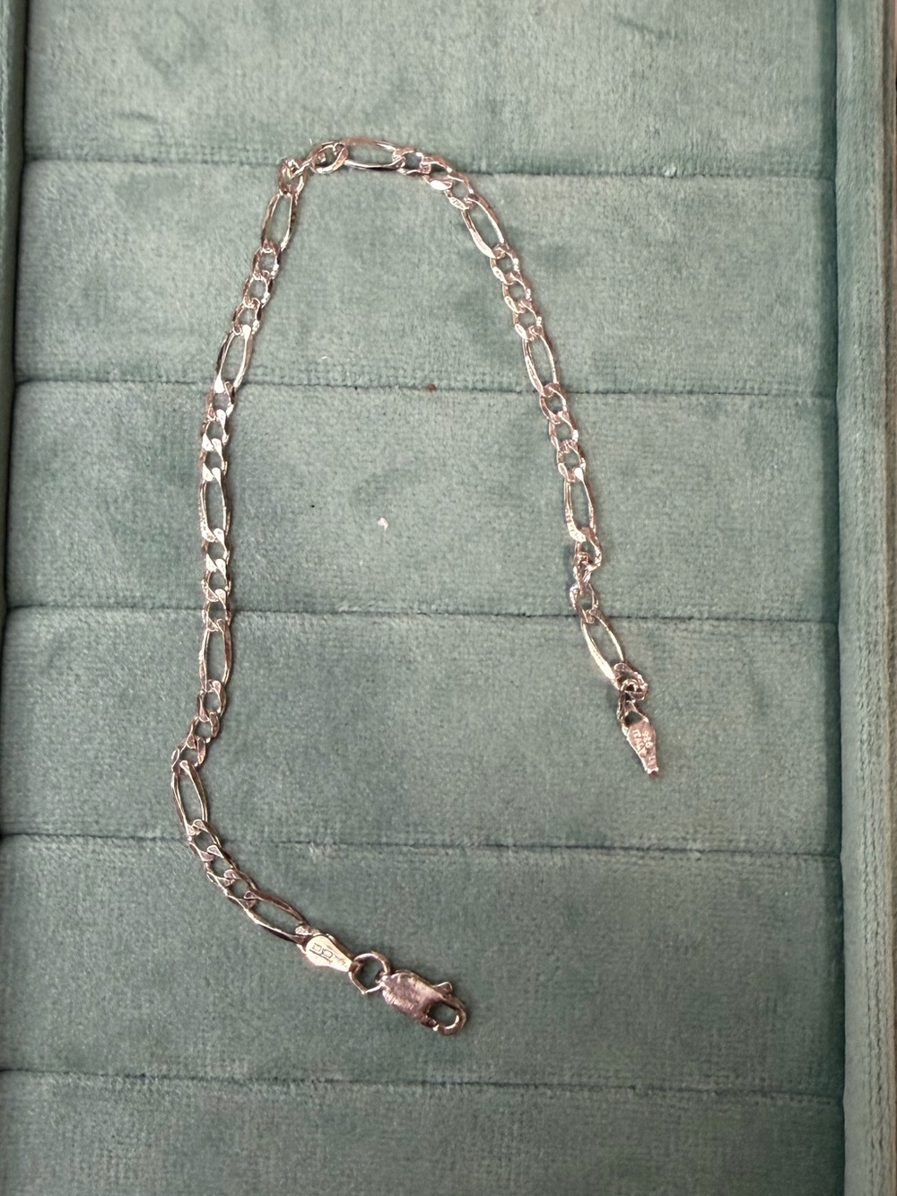 Sterling Silver Figaro Chain Bracelet - 8”